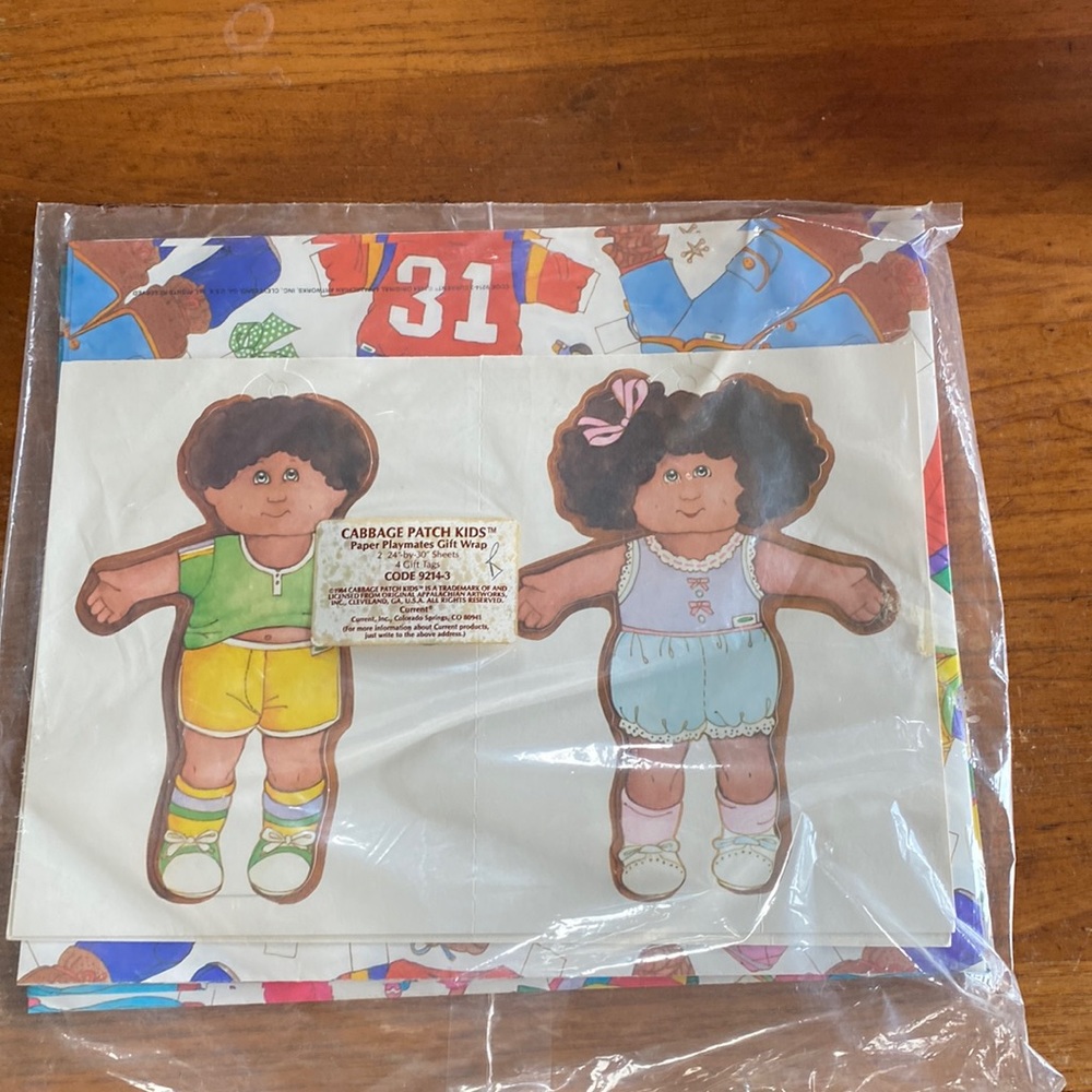 1974 Current ®️ Cabbage Patch Kids ®️ paper playmates Gift Wrap and Gift Tags